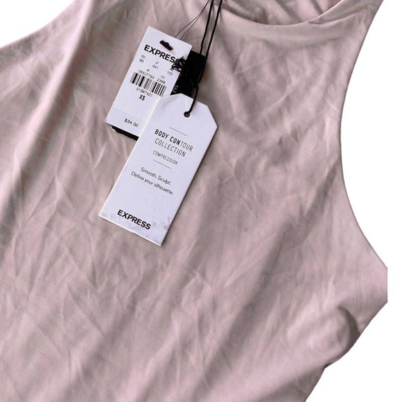 NWT Express Body Contour Baby Pink High Neck Sleeveless Bodysuit Size XS - Picture 3 of 4